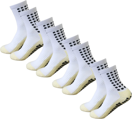 Grip Soccer Socks anti Slip Non Slip Men'S Athletic Socks for Football Basketball Sports, 4 Pair