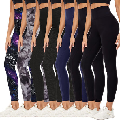 7 Pack High Waisted Leggings for Women, Black Soft Workout Athletic Yoga Leggings